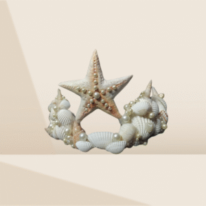 Handmade Seashell Crown with Starfish & Pearls – Ocean-Inspired Mermaid Tiara